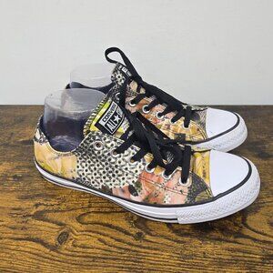 CONVERSE All Star Floral Yellow OX Low Canvas Sneakers Women’s Shoes Size 8.5